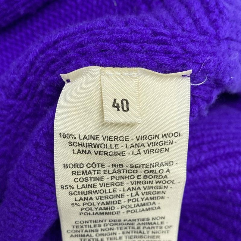 Hermes Size 40 M Women's College Small Fit Knit Purple Wool
