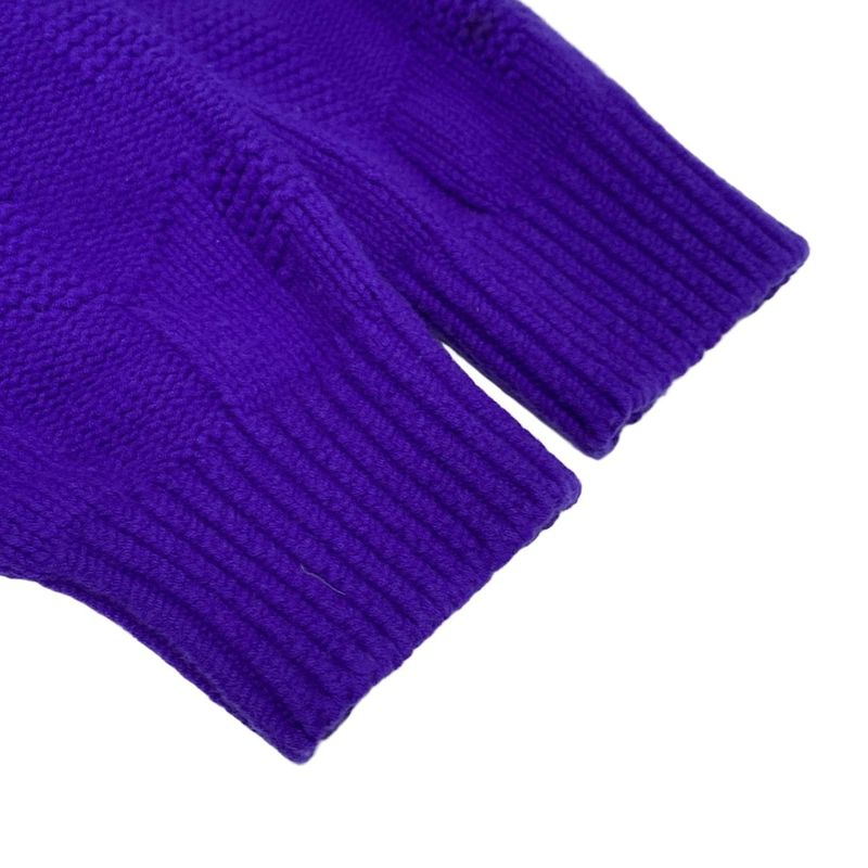 Hermes Size 40 M Women's College Small Fit Knit Purple Wool