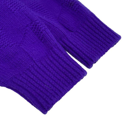 Hermes Size 40 M Women's College Small Fit Knit Purple Wool