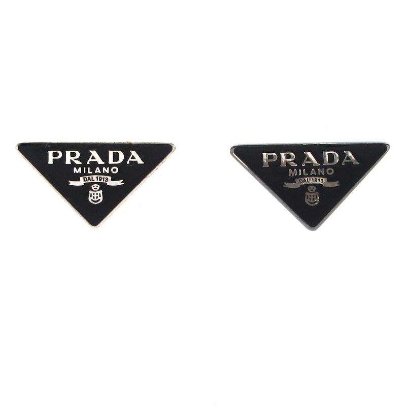 Prada - Silver and Black Without Catch / Logo