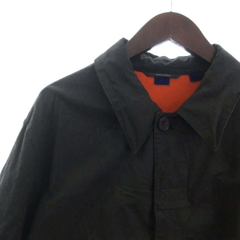 Hermes Vintage Balmacaan Stainless Steel Collar Coat Mid-length Oiled None