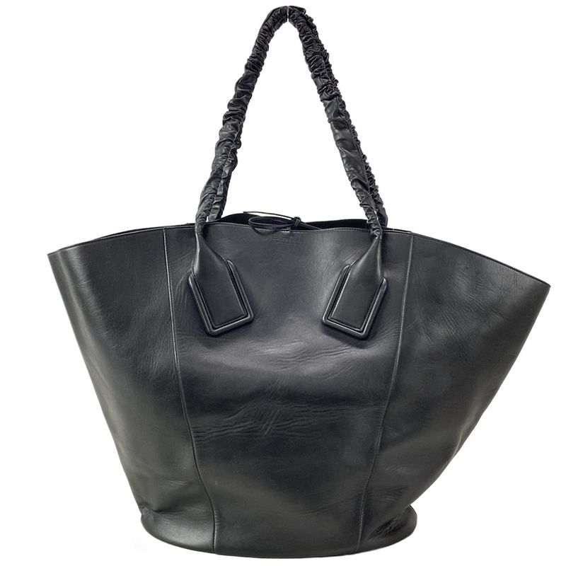 Bottega Veneta Tote Bag Basket Black Big Size/ Handle Leather
