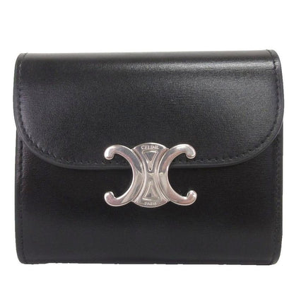 Celine Small Flap Wallet Triomphe Wallet Trifold Compact Shiny Calfskin
