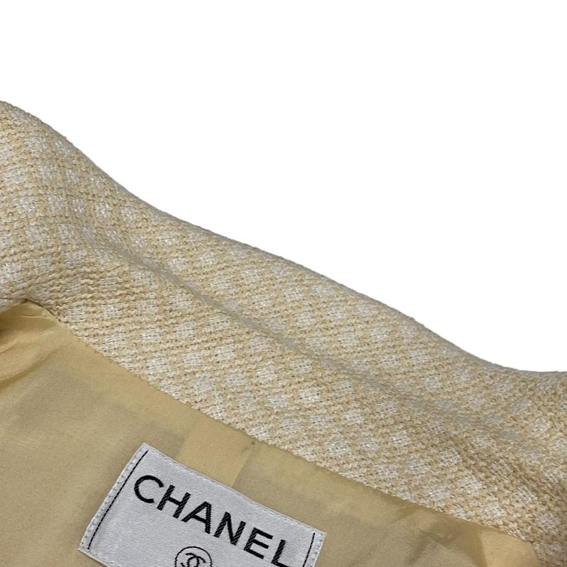 Chanel Jacket Size 38 M Women - P14905 Light Orange and White Long Sleeves /