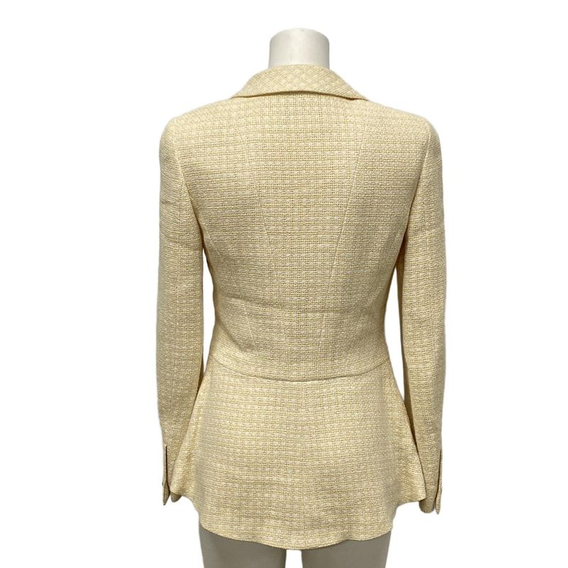 Chanel Jacket Size 38 M Women - P14905 Light Orange and White Long Sleeves /
