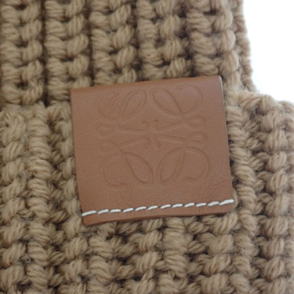 Loewe Anagram Brooch Beanie F000487xek Knit Cap Hat Wool Camel Brown Men Women