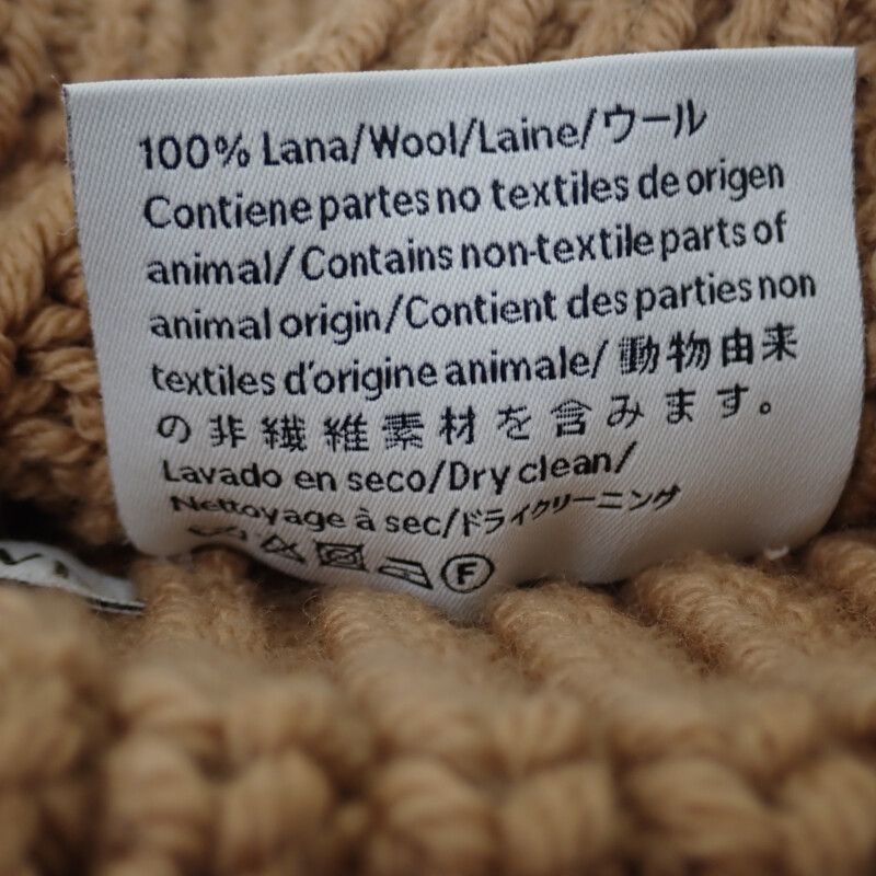 Loewe Anagram Brooch Beanie F000487xek Knit Cap Hat Wool Camel Brown Men Women