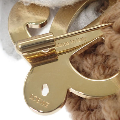 Loewe Anagram Brooch Beanie F000487xek Knit Cap Hat Wool Camel Brown Men Women