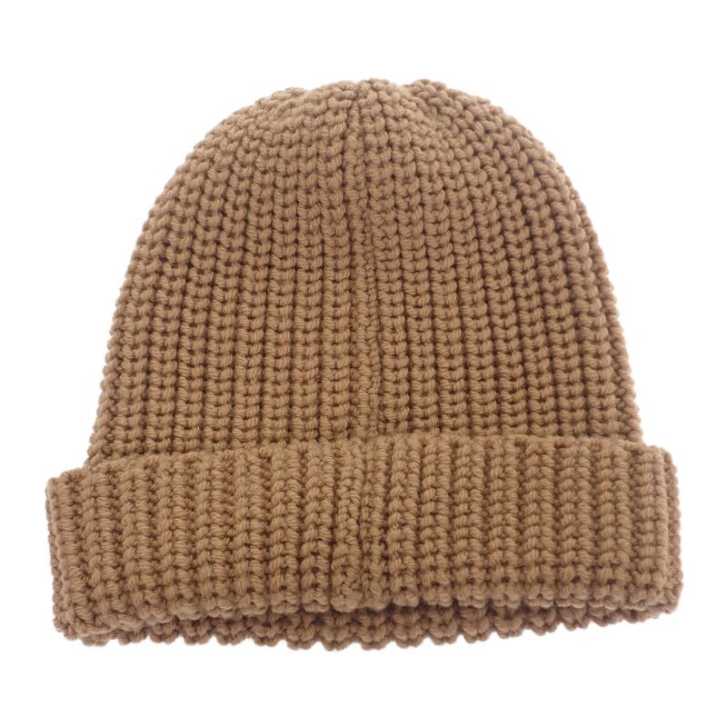 Loewe Anagram Brooch Beanie F000487xek Knit Cap Hat Wool Camel Brown Men Women