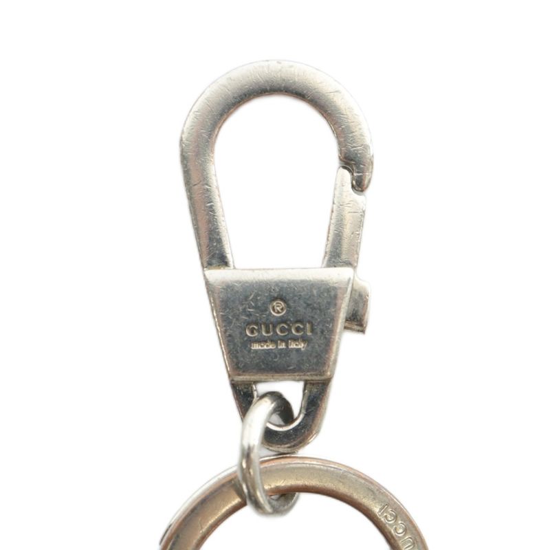 Gucci Key Holder Key Ring Leather GG Embossed Ivory Silver Color XZ - GY18