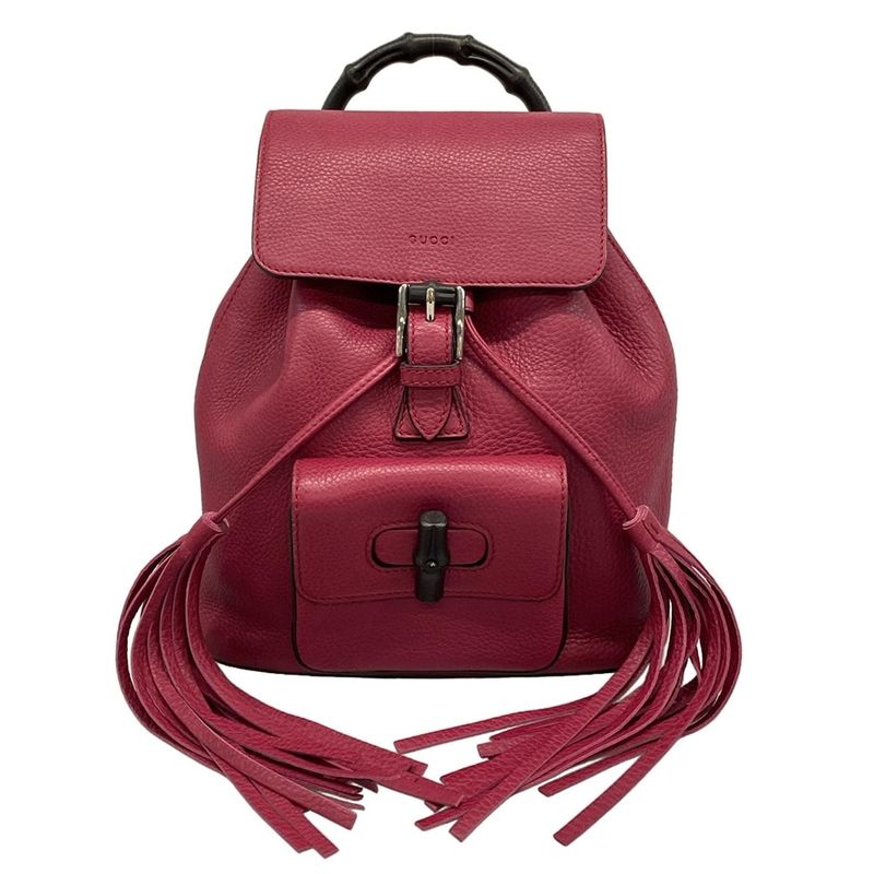 Gucci Sac Bamboo Pink Tassel Leather