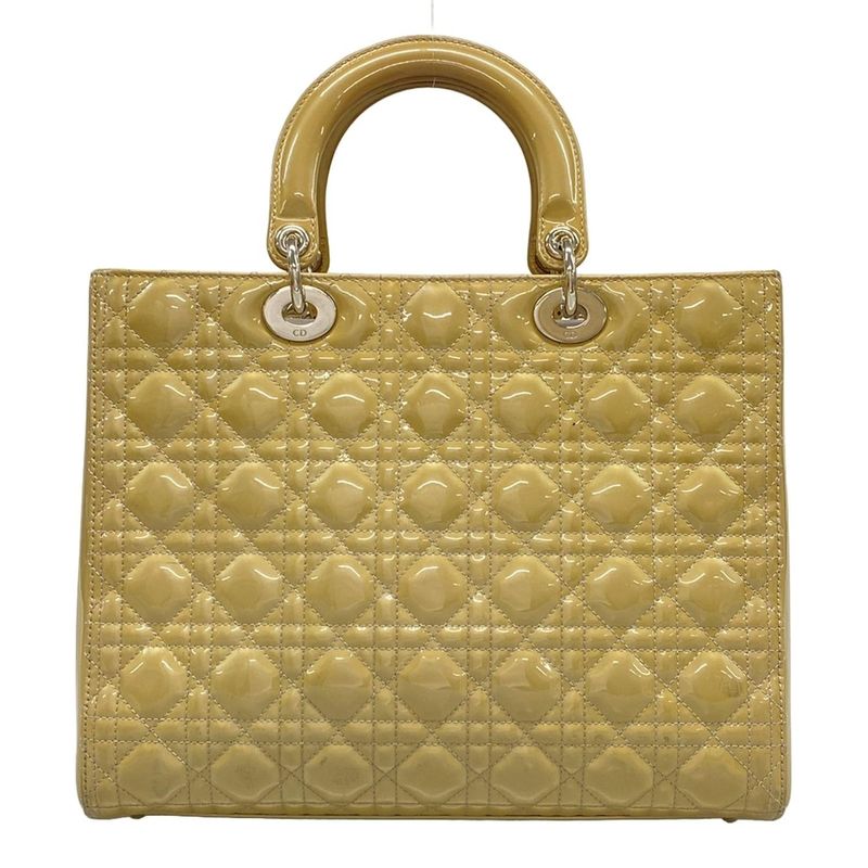 Dior/ Handbag Lady Dior Large Bag Beige Leather