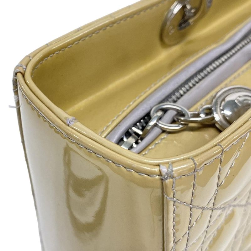 Dior/ Handbag Lady Dior Large Bag Beige Leather