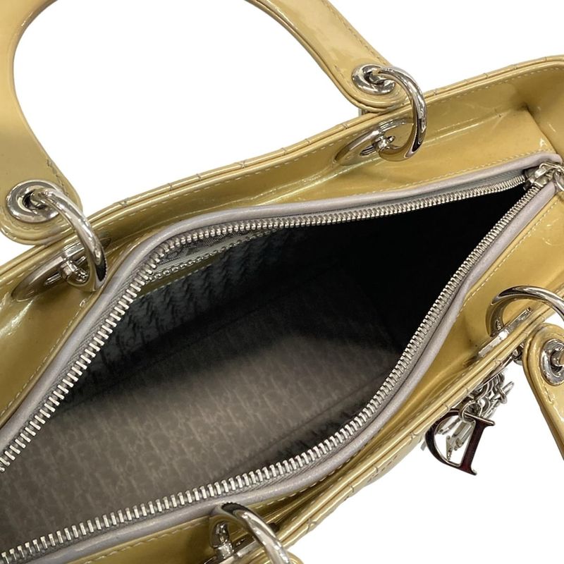 Dior/ Handbag Lady Dior Large Bag Beige Leather