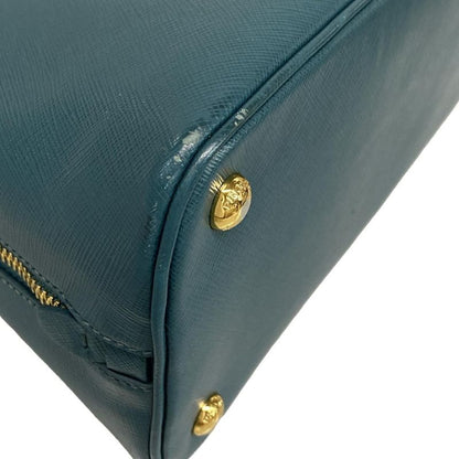 Prada Handbag - Bl0837 Blue Green Leather