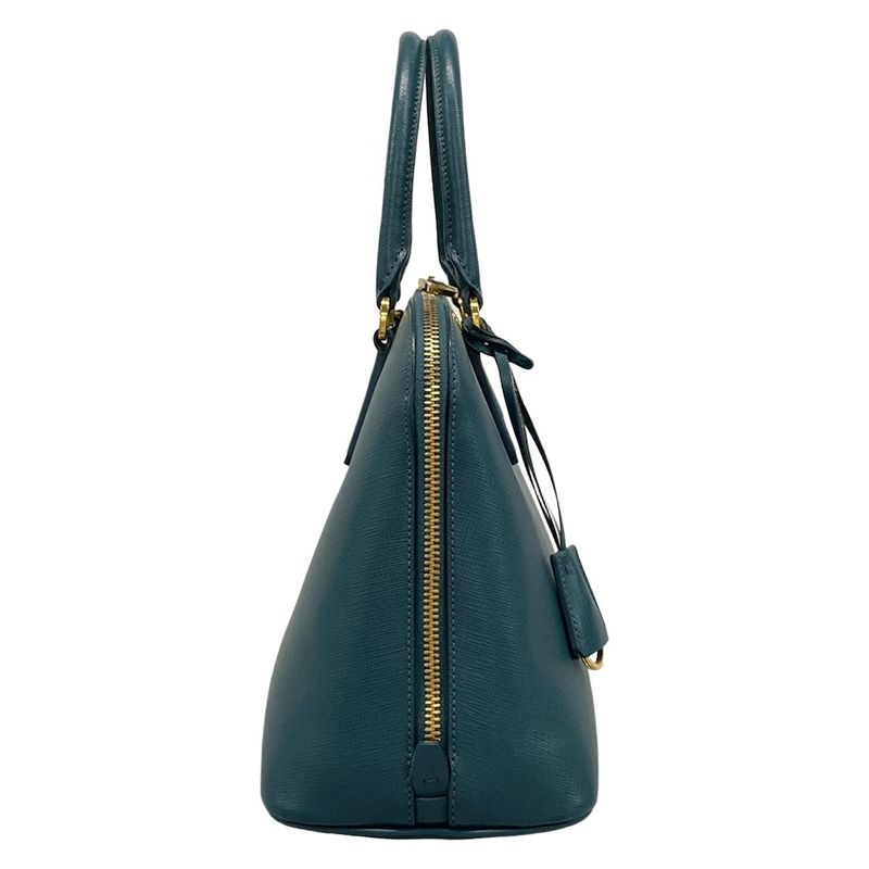 Prada Handbag - Bl0837 Blue Green Leather