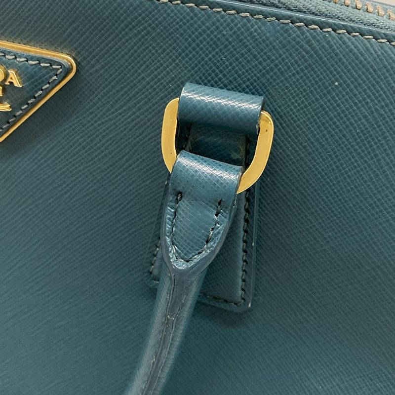 Prada Handbag - Bl0837 Blue Green Leather