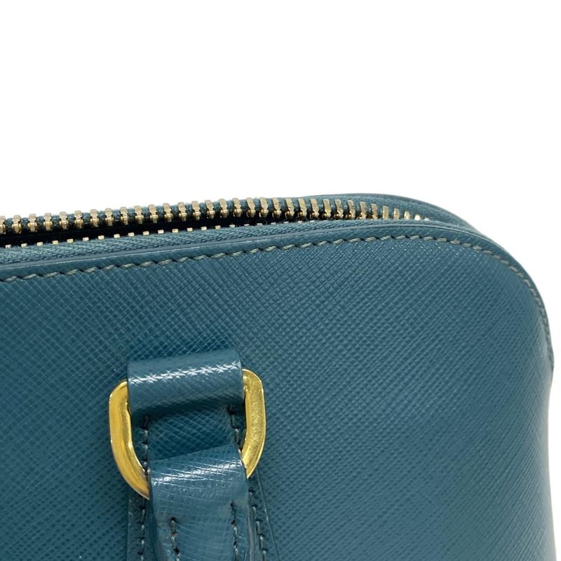 Prada Handbag - Bl0837 Blue Green Leather