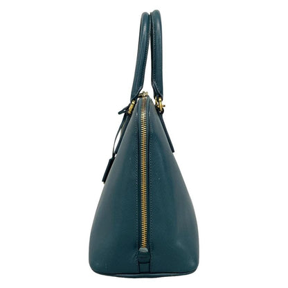 Prada Handbag - Bl0837 Blue Green Leather