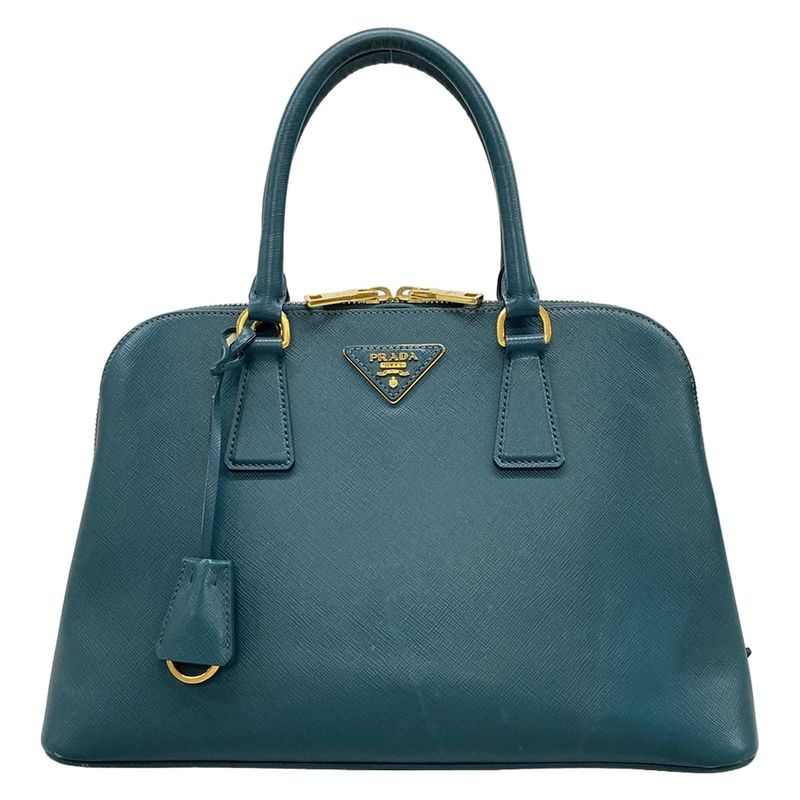 Prada Handbag - Bl0837 Blue Green Leather
