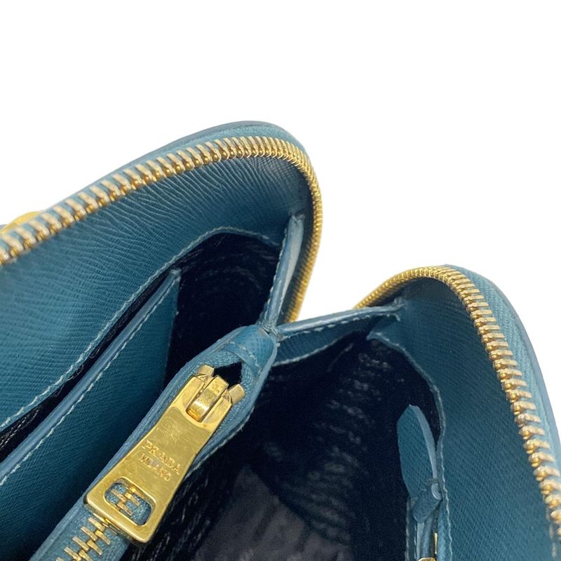 Prada Handbag - Bl0837 Blue Green Leather