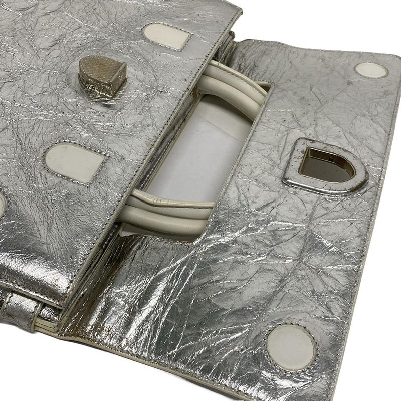 Dior/ Handbag Dior Ever Silver and White 2way Leather