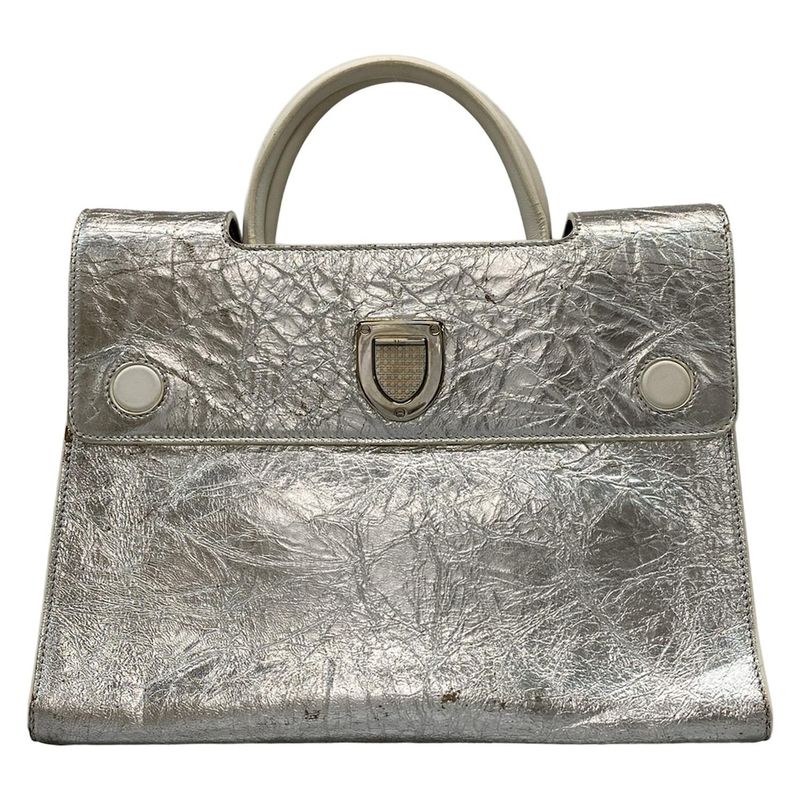 Dior/ Handbag Dior Ever Silver and White 2way Leather
