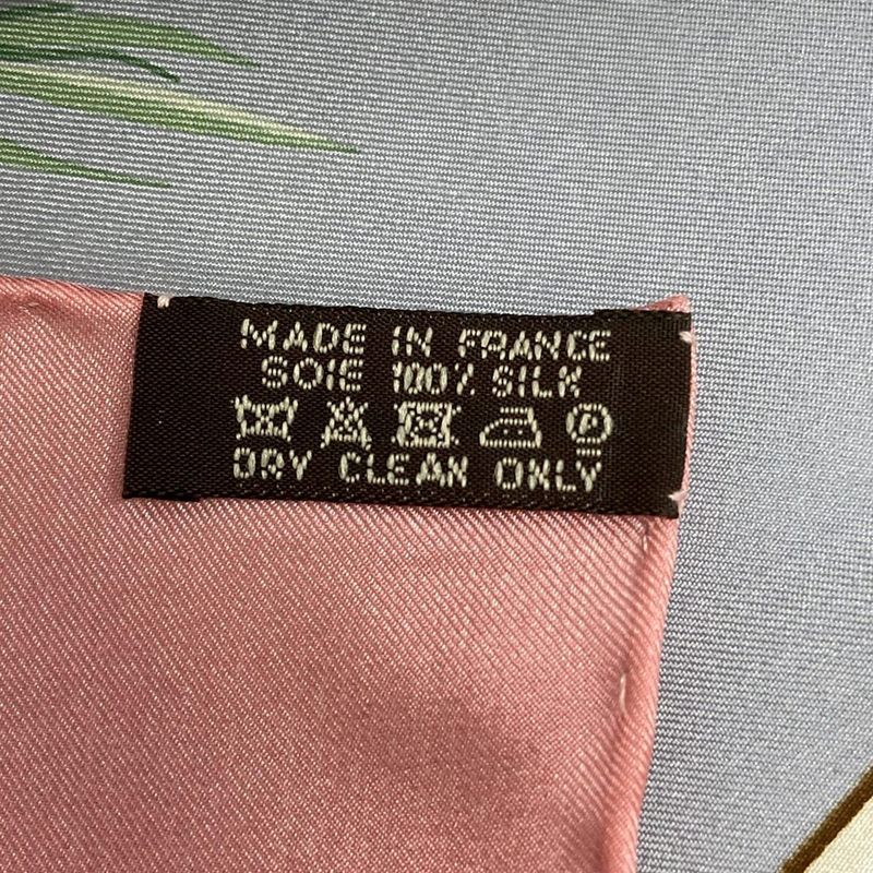 Hermes Scarf Calais 140 Light Blue×green×multi Aloha