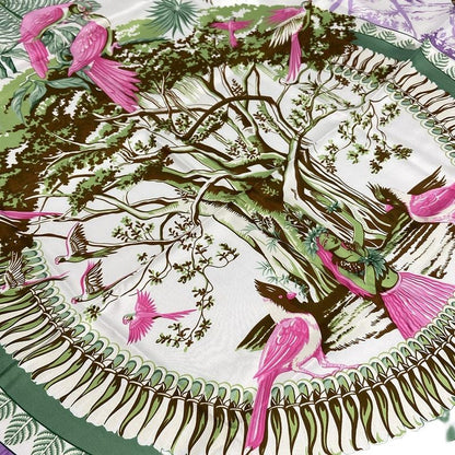 Hermes Scarf Calais 140 Light Blue×green×multi Aloha