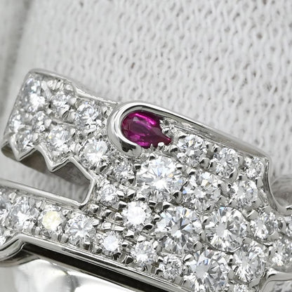 Cartier Ring le Bézédu Dragon 18k White Gold Diamond Ruby White Gold #51 (Jp11)