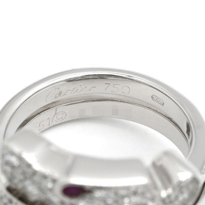 Cartier Ring le Bézédu Dragon 18k White Gold Diamond Ruby White Gold #51 (Jp11)