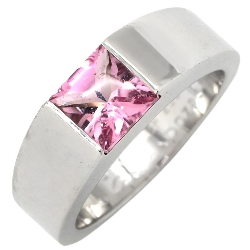 Cartier Ring Tank Ring 18k White Gold Pink X White Gold #50 (Jp10) 750 18k 9.5