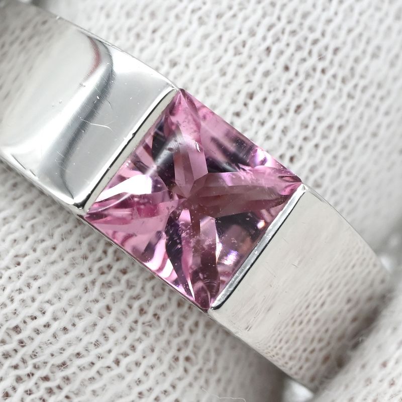Cartier Ring Tank Ring 18k White Gold Pink X White Gold #50 (Jp10) 750 18k 9.5