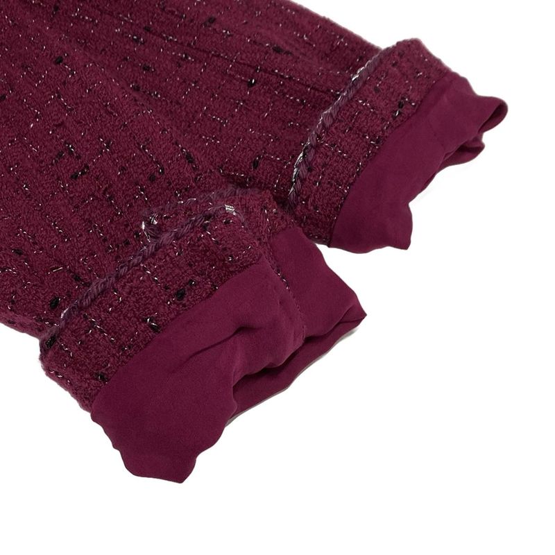 Chanel Jacket Size 34 S Women - P73183 Purple Silver and Black Long Sleeves