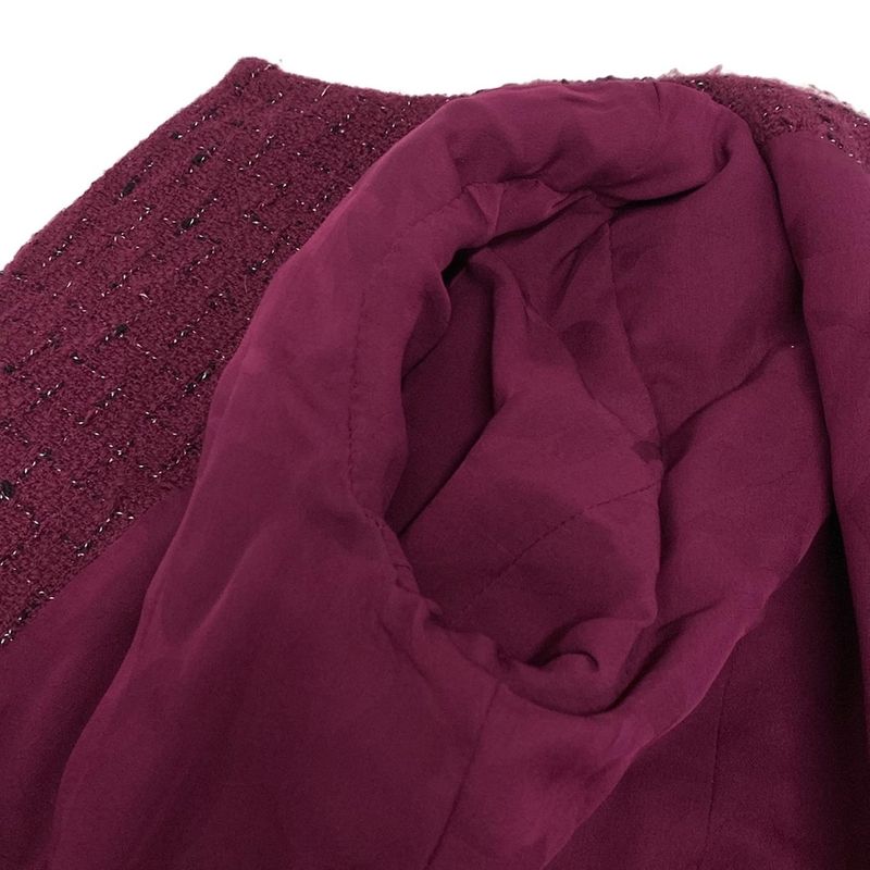 Chanel Jacket Size 34 S Women - P73183 Purple Silver and Black Long Sleeves