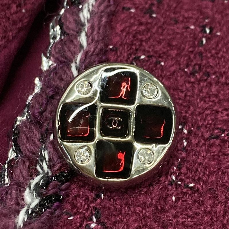 Chanel Jacket Size 34 S Women - P73183 Purple Silver and Black Long Sleeves