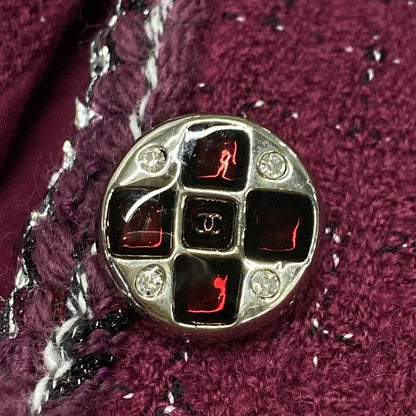 Chanel Jacket Size 34 S Women - P73183 Purple Silver and Black Long Sleeves
