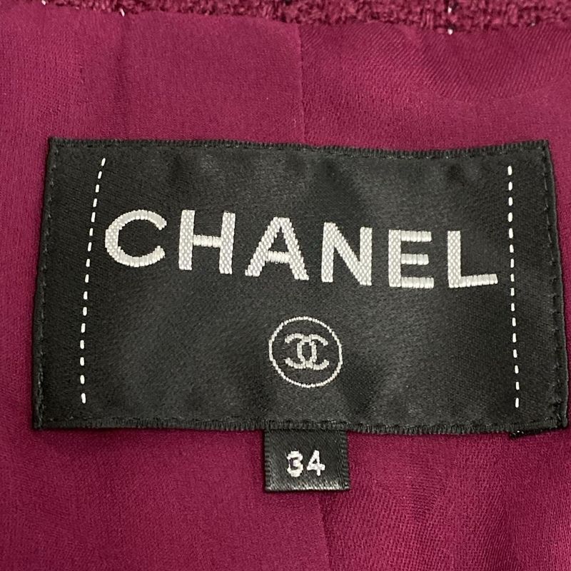 Chanel Jacket Size 34 S Women - P73183 Purple Silver and Black Long Sleeves