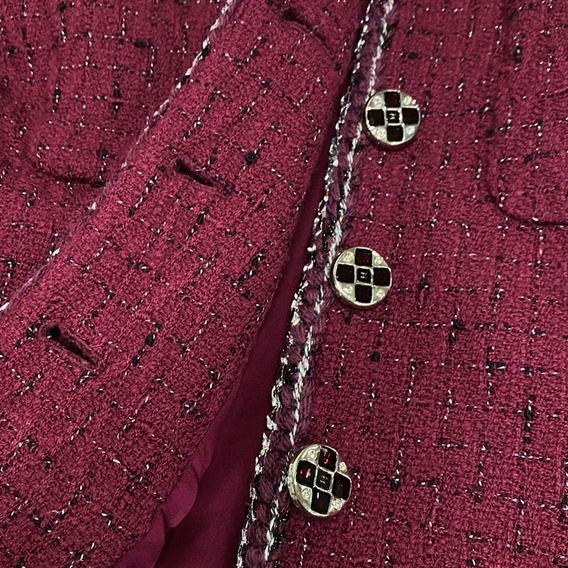 Chanel Jacket Size 34 S Women - P73183 Purple Silver and Black Long Sleeves