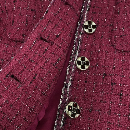 Chanel Jacket Size 34 S Women - P73183 Purple Silver and Black Long Sleeves