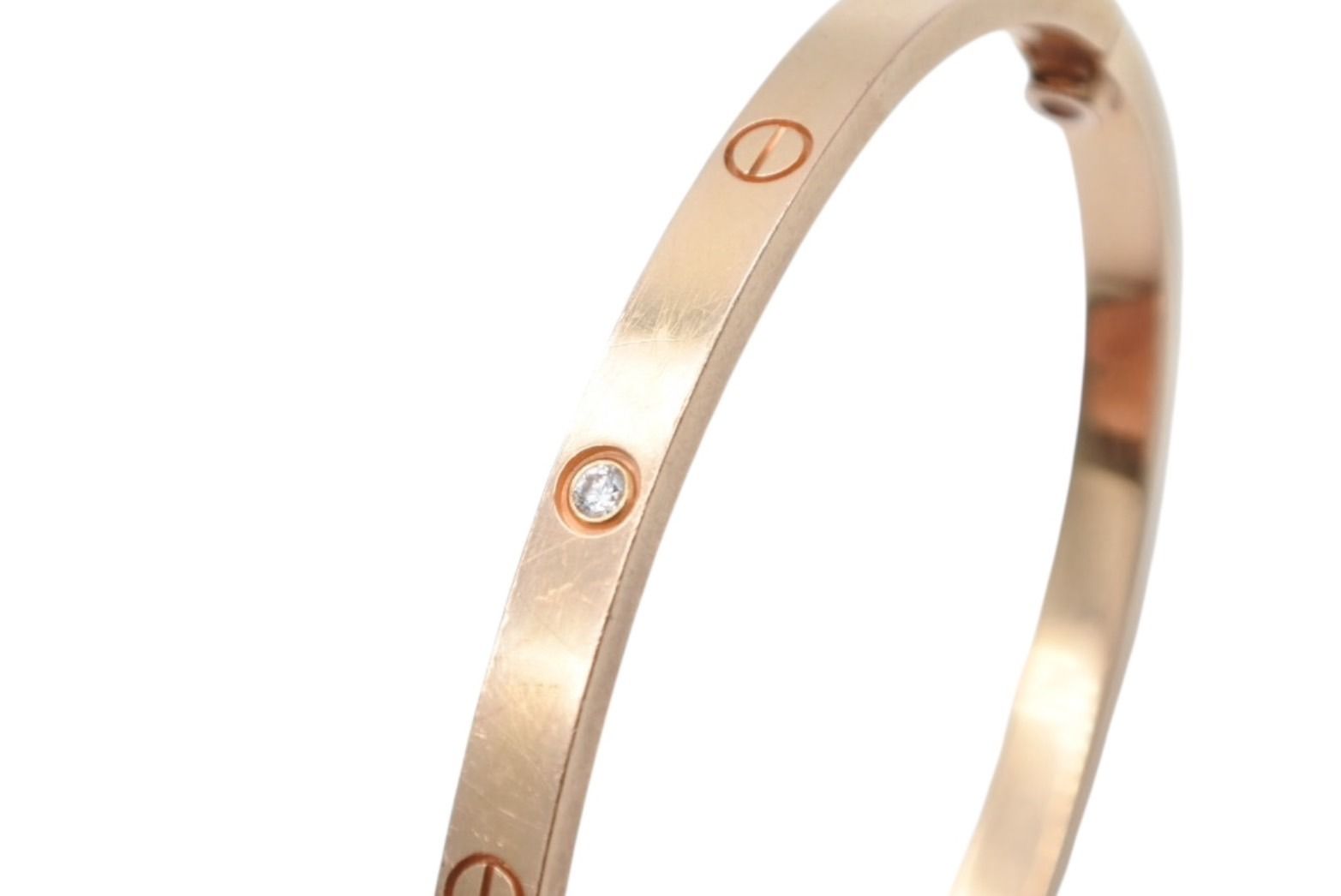 Cartier Love Bracelet Small Bangle Small Model Half Diamond Yellow Gold — view 4