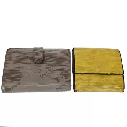 Louis Vuitton Wallet Epi Fold Wallet Yellow Gray Leather Set Of 2 07bs037