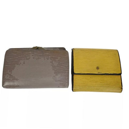 Louis Vuitton Wallet Epi Fold Wallet Yellow Gray Leather Set Of 2 07bs037
