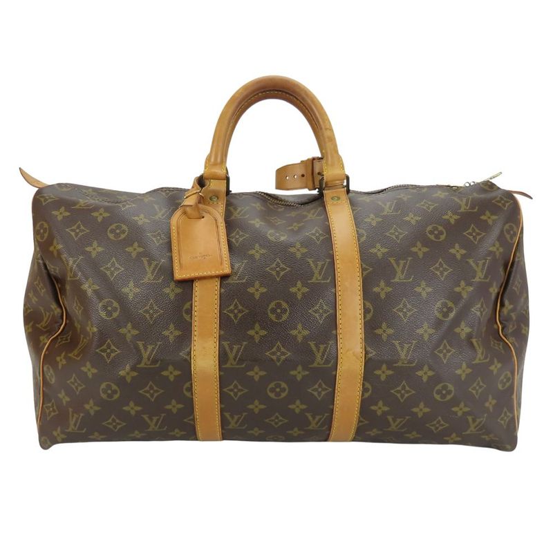 Louis Vuitton Boston Bag Keepall 50 M41426 Monogram Brown Large Capacity Travel