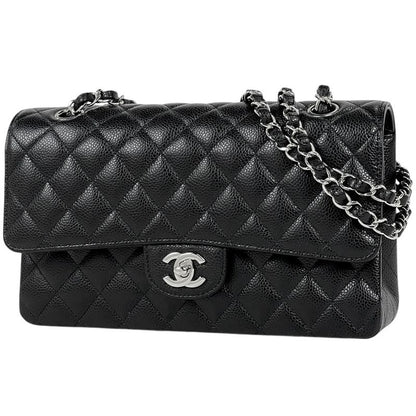 Chanel Matelasse W Flap Chain Shoulder Bag Coco Mark Shoulder Bag Caviar Skin