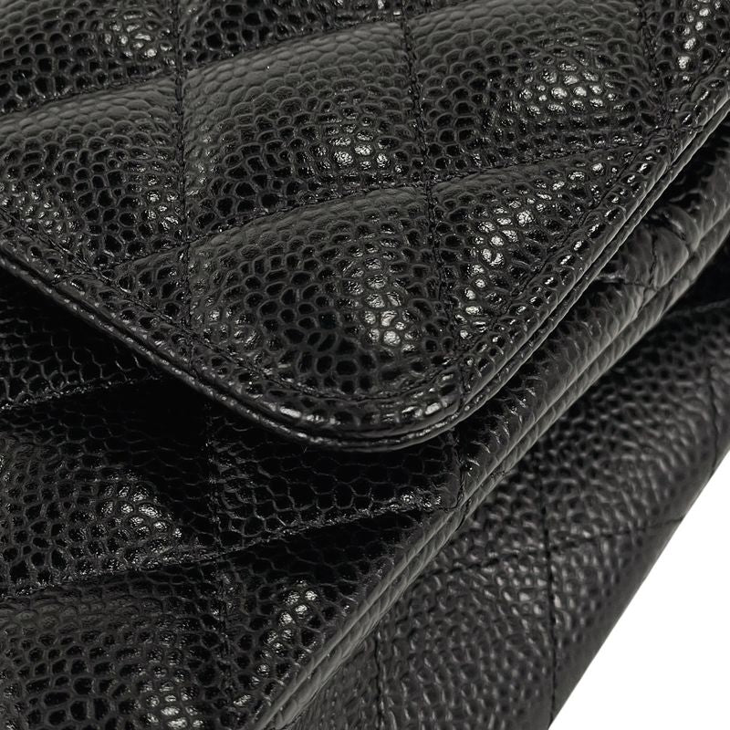 Chanel Matelasse W Flap Chain Shoulder Bag Coco Mark Shoulder Bag Caviar Skin