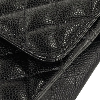Chanel Matelasse W Flap Chain Shoulder Bag Coco Mark Shoulder Bag Caviar Skin