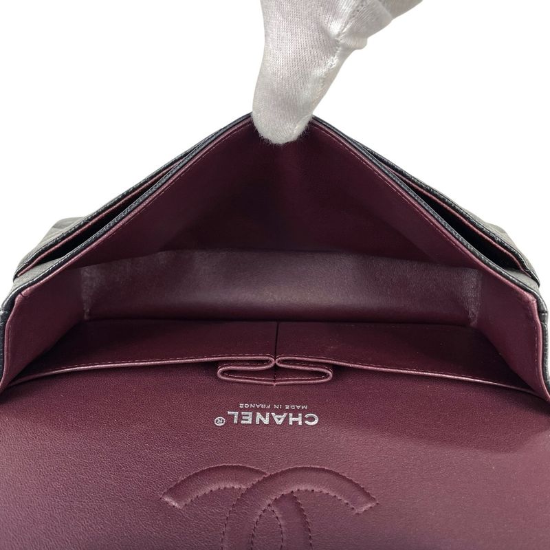 Chanel Matelasse W Flap Chain Shoulder Bag Coco Mark Shoulder Bag Caviar Skin