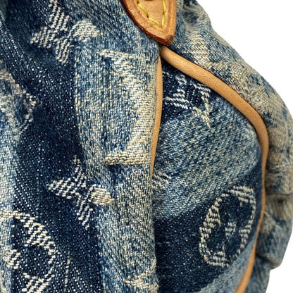 Louis Vuitton Mini Pleated Raye Handbag Shoulder Bag Monogram Denim Blue M95333