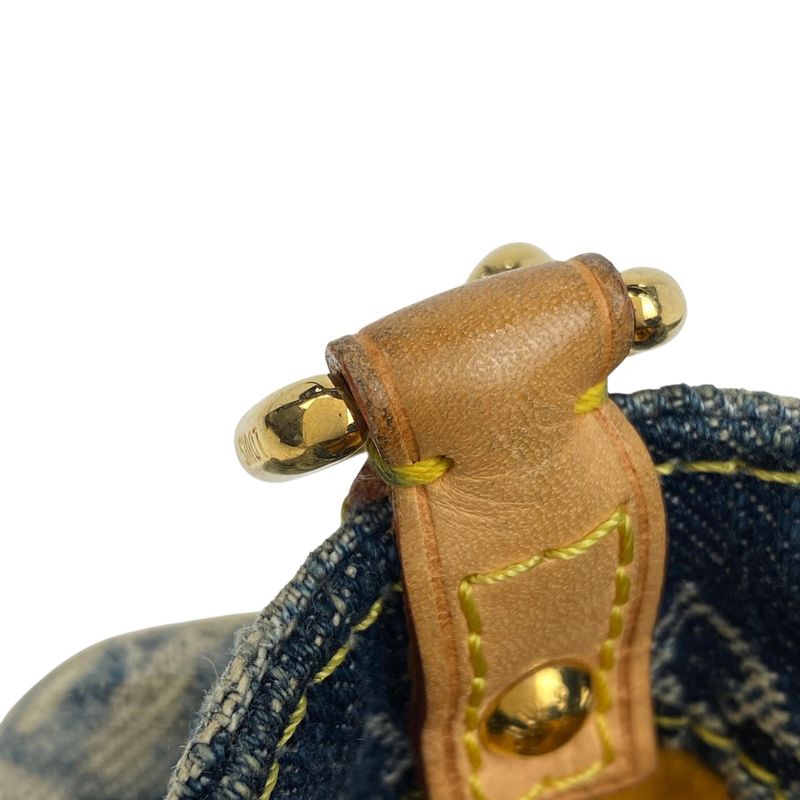 Louis Vuitton Mini Pleated Raye Handbag Shoulder Bag Monogram Denim Blue M95333